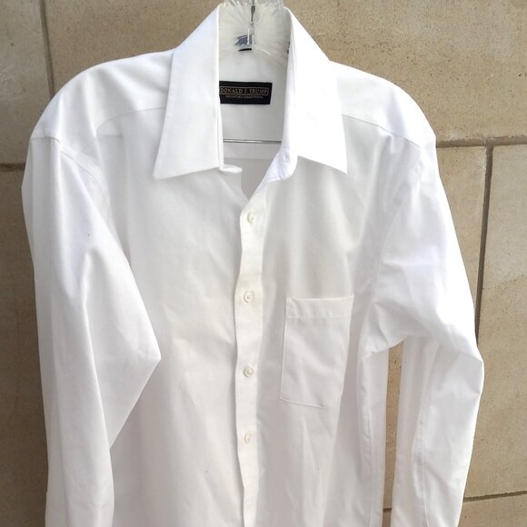 Donald J. Trump Signature Collection White on White French Cuff Shirt 15 -32/33" - Picture 1 of 15